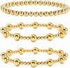 Gold Beaded Cross Bracelet Stack Set for Women with Stretch Fit - Colors-13