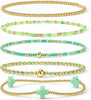 Gold Beaded Cross Bracelet Stack Set for Women with Stretch Fit - Colors-1