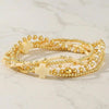 Gold Beaded Cross Bracelet Stack Set for Women with Stretch Fit - view 5
