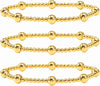 Gold Beaded Cross Bracelet Stack Set for Women with Stretch Fit - Colors-14