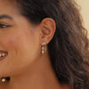 Dangle Earrings for Women, 14k Gold Plated Triple Huggie Stud Earrings Cute Statement Chain Earring Dainty Drop Earrings for Women Trendy Gold Plated - view 5