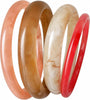 Acrylic Bangles Bracelets for Women with Irregular Acrylic Resin Chunky Bracelets Geometric Fashions Thick Statement bangle Set - Coral Cream