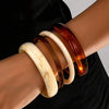 Acrylic Bangles Bracelets for Women with Irregular Acrylic Resin Chunky Bracelets Geometric Fashions Thick Statement bangle Set - view 3