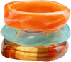 Acrylic Bangles Bracelets for Women with Irregular Acrylic Resin Chunky Bracelets Geometric Fashions Thick Statement bangle Set - Sunset Ocean Jelly