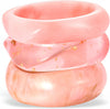 Acrylic Bangles Bracelets for Women with Irregular Acrylic Resin Chunky Bracelets Geometric Fashions Thick Statement bangle Set - Pink Aura