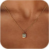 Gold Silver Necklace for Women with Dainty Cubic Zirconia Pendant Teardrop CZ Charm 14K Gold Sterling Silver Plated Adjustable Chain - Gold-starlight necklace