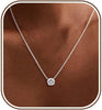 Gold Silver Necklace for Women with Dainty Cubic Zirconia Pendant Teardrop CZ Charm 14K Gold Sterling Silver Plated Adjustable Chain - Silver-Solitaire cz
