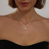 Gold Silver Necklace for Women with Dainty Cubic Zirconia Pendant Teardrop CZ Charm 14K Gold Sterling Silver Plated Adjustable Chain - view 2