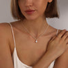 Gold Silver Necklace for Women with Dainty Cubic Zirconia Pendant Teardrop CZ Charm 14K Gold Sterling Silver Plated Adjustable Chain - view 3