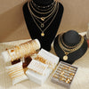 78 Pieces Gold Jewelry Set for Women, 9 Necklace, 24 Bangle Bracelet, 22 Earrings, 23 Knuckle Rings Gold Plated Jewerly set for Women Gift - view 7