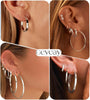 Lightweight 925 Sterling Silver Post Hoop Earrings for Women - view 5