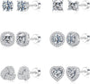 6 Pairs Flat Back Stud Earrings for Women - main view