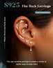 Cartilage Earrings for Women Flat Back-925 Sterling Silver Post Stud Flatback Earrings -20G Ear Crawler Climber Cartilage Earring Tragus Conch Helix - view 2