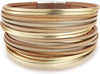 Leather Wrap Bracelets for Women Boho Layered Cuff Bangle with Multi layer Leather Cuff Daily wear Stackable Bangle Easy on off Western - Gold-7
