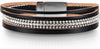 Leather Wrap Bracelets for Women Boho Layered Cuff Bangle with Multi layer Leather Cuff Daily wear Stackable Bangle Easy on off Western - Black-1
