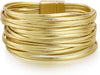 Leather Wrap Bracelets for Women Boho Layered Cuff Bangle with Multi layer Leather Cuff Daily wear Stackable Bangle Easy on off Western - Gold-6