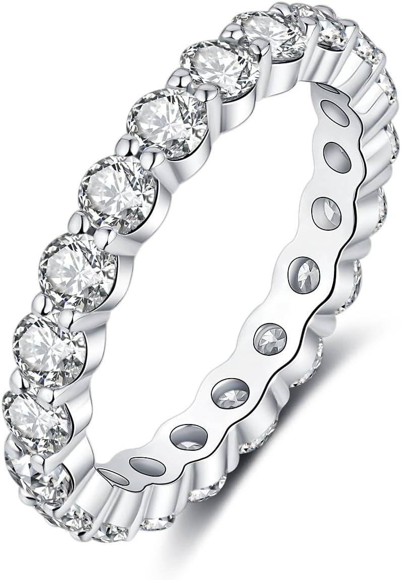 Moissanite Wedding Band for Women 3mm Full Eternity Ring 2.2 CT - main view