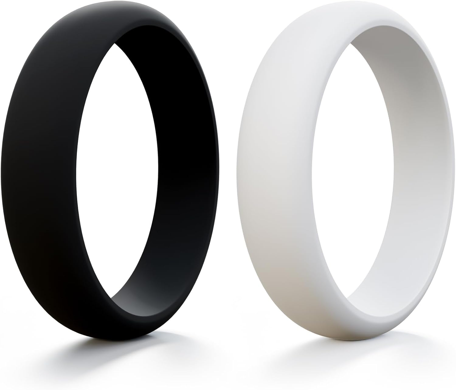 Women’s Silicone Engagement Rings, 5.5mm Wide 2.5mm Thick, Soft Comfort Fit Rubber Wedding Bands, Flexible Stackable Workout Rings for Gym, Work - main view