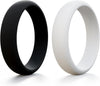 Women’s Silicone Engagement Rings, 5.5mm Wide 2.5mm Thick, Soft Comfort Fit Rubber Wedding Bands, Flexible Stackable Workout Rings for Gym, Work - main view