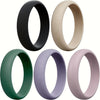 Women’s Silicone Engagement Rings, 5.5mm Wide 2.5mm Thick, Soft Comfort Fit Rubber Wedding Bands, Flexible Stackable Workout Rings for Gym, Work - view 7