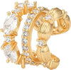 Ear Cuffs Non Piercing for Women 14K Gold Plated Ear Cuff Earrings Colorful Cubic Zirconia Paved Trendy Cartilage Earring Jewelry Single - White, Gold