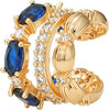 Ear Cuffs Non Piercing for Women 14K Gold Plated Ear Cuff Earrings Colorful Cubic Zirconia Paved Trendy Cartilage Earring Jewelry Single - Blue
