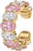 Ear Cuffs Non Piercing for Women 14K Gold Plated Ear Cuff Earrings Colorful Cubic Zirconia Paved Trendy Cartilage Earring Jewelry Single - White Pink