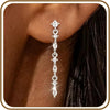 Gold Silver Dangle Drop Diamond Wedding Prom Earrings for Women - E-1 pair silver