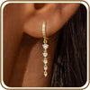 Gold Silver Dangle Drop Diamond Wedding Prom Earrings for Women - C-1 pair hoop good