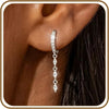 Gold Silver Dangle Drop Diamond Wedding Prom Earrings for Women - B-1 pair hoop silver