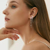 Gold Silver Dangle Drop Diamond Wedding Prom Earrings for Women - view 2