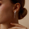 Gold Silver Dangle Drop Diamond Wedding Prom Earrings for Women - view 3