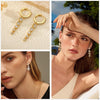 Gold Silver Dangle Drop Diamond Wedding Prom Earrings for Women - view 5