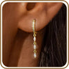 Gold Silver Dangle Drop Diamond Wedding Prom Earrings for Women - B-1 pair hoop good