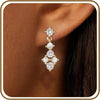 Gold Silver Dangle Drop Diamond Wedding Prom Earrings for Women - G-1 pair gold