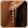 Gold Silver Dangle Drop Diamond Wedding Prom Earrings for Women - A-2 pair gold