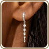 Gold Silver Dangle Drop Diamond Wedding Prom Earrings for Women - C-1 pair hoop silver