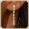 Gold Silver Dangle Drop Diamond Wedding Prom Earrings for Women - E-1 pair gold