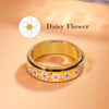 Daisy Fidget Ring for Anxiety Relief - 18K Gold Plated Spinner Band for Stress Relief, Stainless Steel Statement Flower Ring for Women, Thoughtful - view 4