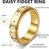 Daisy Fidget Ring for Anxiety Relief - 18K Gold Plated Spinner Band for Stress Relief, Stainless Steel Statement Flower Ring for Women, Thoughtful - view 7