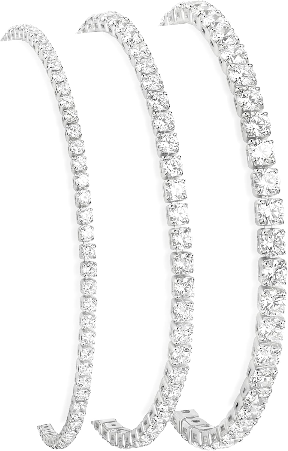 925 Sterling Silver Bracelets for Women Stack with Tennis Bangle Cuff Jewelry Set 14K Gold Plated Adjustable Bracelet Set for Wrist Essentials Women - main view