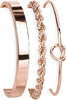 925 Sterling Silver Bracelets for Women Stack with Tennis Bangle Cuff Jewelry Set 14K Gold Plated Adjustable Bracelet Set for Wrist Essentials Women - Rosegold_Bangle Bracelet Set