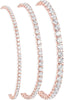 925 Sterling Silver Bracelets for Women Stack with Tennis Bangle Cuff Jewelry Set 14K Gold Plated Adjustable Bracelet Set for Wrist Essentials Women - Rosegold_2/3/4mm Tennis Bracelets