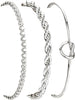 925 Sterling Silver Bracelets for Women Stack with Tennis Bangle Cuff Jewelry Set 14K Gold Plated Adjustable Bracelet Set for Wrist Essentials Women - Silver_Tennis Bracelet Set02