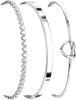 925 Sterling Silver Bracelets for Women Stack with Tennis Bangle Cuff Jewelry Set 14K Gold Plated Adjustable Bracelet Set for Wrist Essentials Women - Silver_Tennis Bracelet Set01