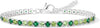 925 Sterling Silver Bracelets for Women Stack with Tennis Bangle Cuff Jewelry Set 14K Gold Plated Adjustable Bracelet Set for Wrist Essentials Women - Silver_Green Tennis Bracelet