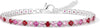 925 Sterling Silver Bracelets for Women Stack with Tennis Bangle Cuff Jewelry Set 14K Gold Plated Adjustable Bracelet Set for Wrist Essentials Women - Silver_Pink Tennis Bracelet