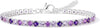 925 Sterling Silver Bracelets for Women Stack with Tennis Bangle Cuff Jewelry Set 14K Gold Plated Adjustable Bracelet Set for Wrist Essentials Women - Silver_Purple Tennis Bracelet