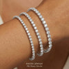 925 Sterling Silver Bracelets for Women Stack with Tennis Bangle Cuff Jewelry Set 14K Gold Plated Adjustable Bracelet Set for Wrist Essentials Women - view 2