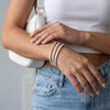 925 Sterling Silver Bracelets for Women Stack with Tennis Bangle Cuff Jewelry Set 14K Gold Plated Adjustable Bracelet Set for Wrist Essentials Women - view 4